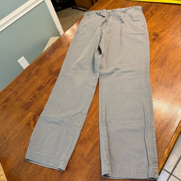 J. Crew Light Gray Trousers flat front chinos dress pants 34x34 100% cotton
